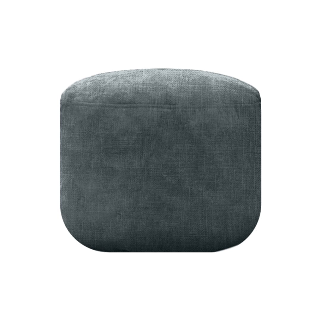 Footrest Linen กลม เทาเข้ม