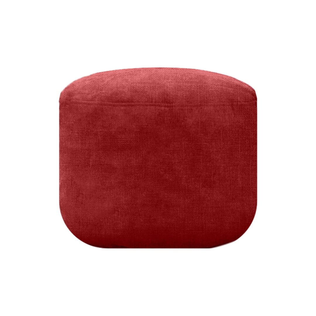 Footrest Linen กลม แดง