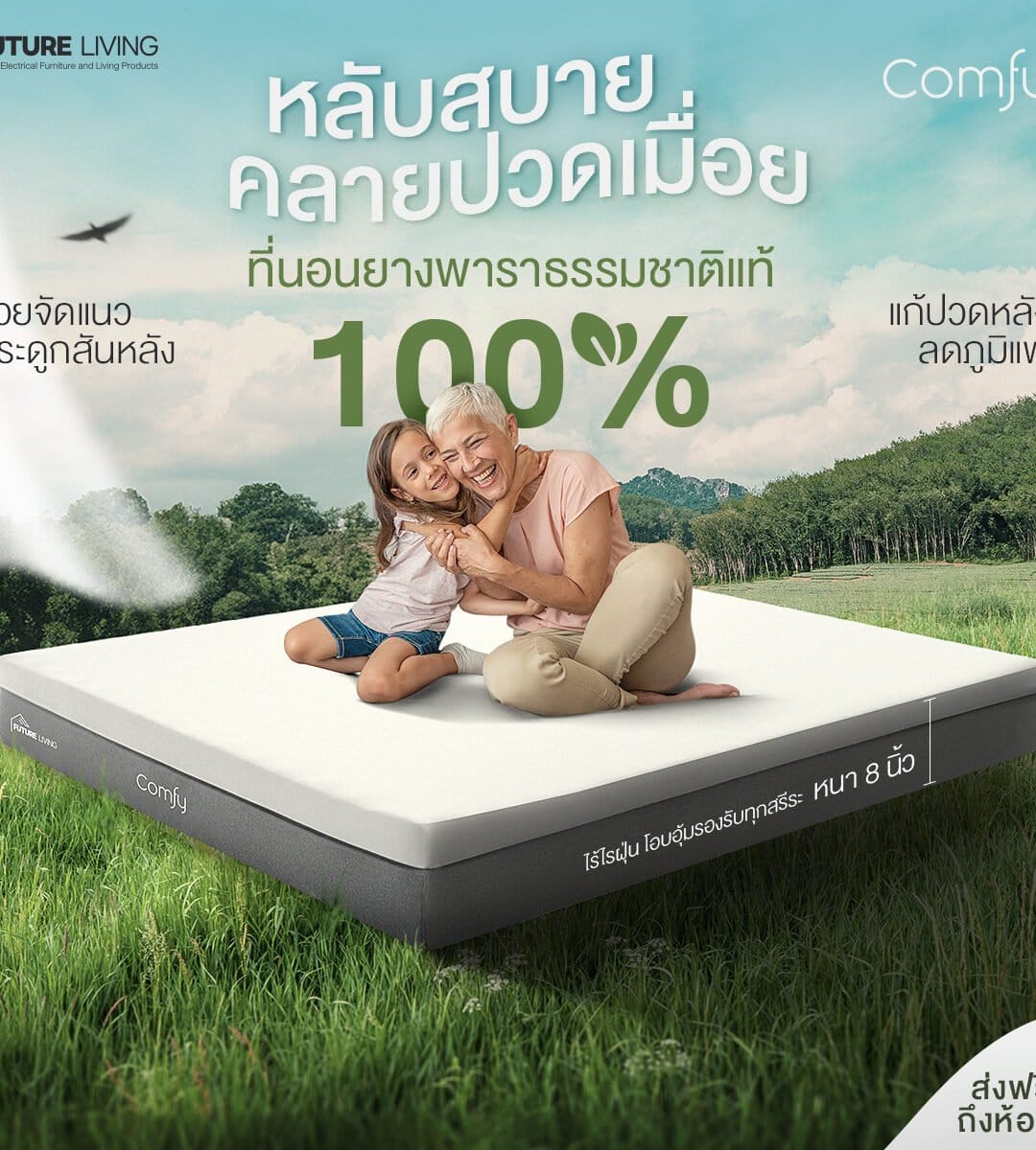 ที่นอนยางพาราแท้ รุ่น Comfy