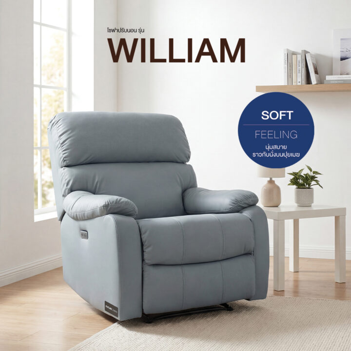 โซฟาปรับนอน 1 ที่นั่ง รุ่น WILLIAM