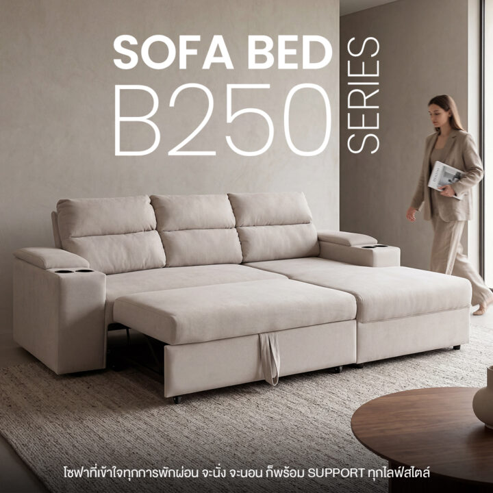 Sofa bed โซฟาปรับนอนได้ รุ่น B250 พรีเมียม | Future Living