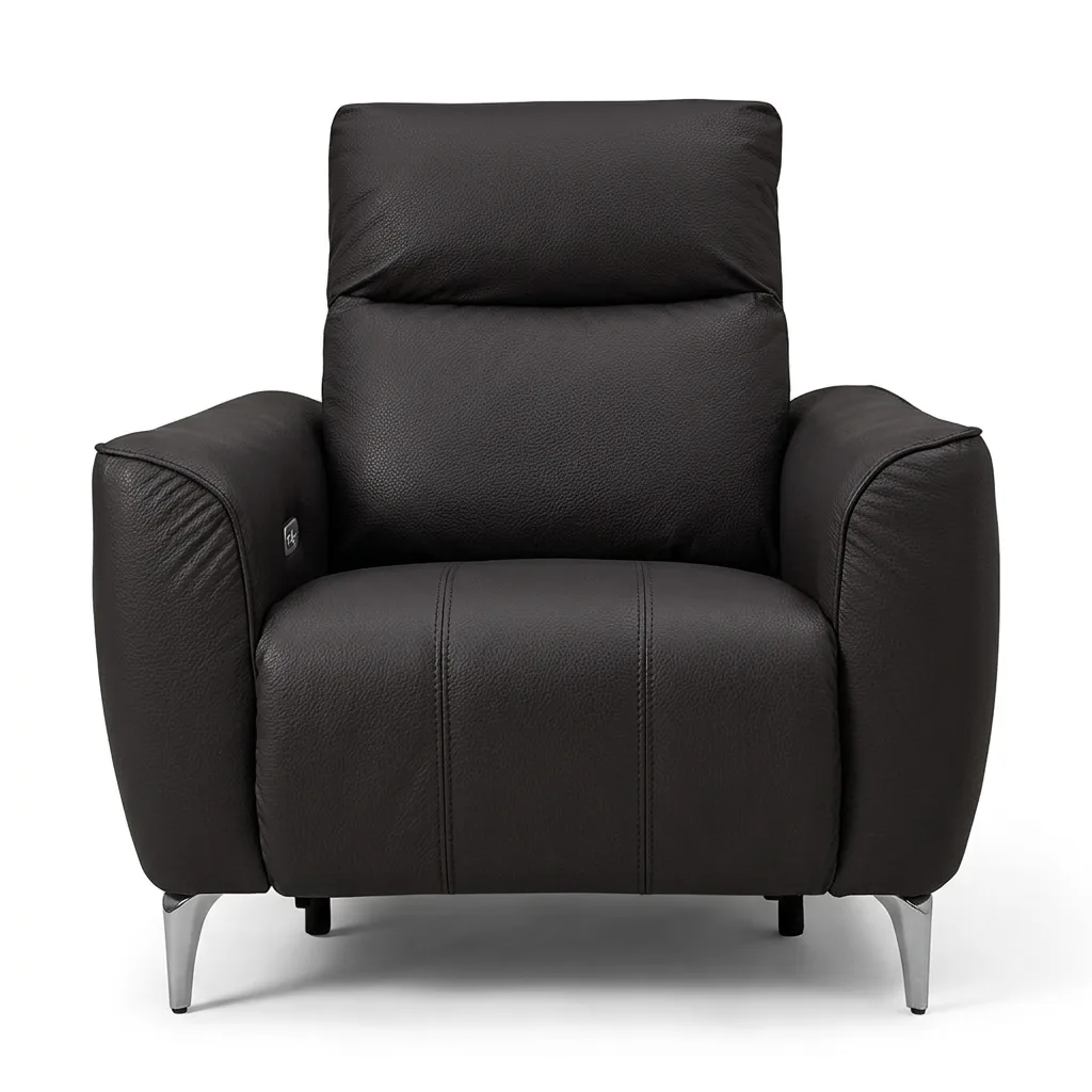 Rome1seatTop Grain-เทาดำ