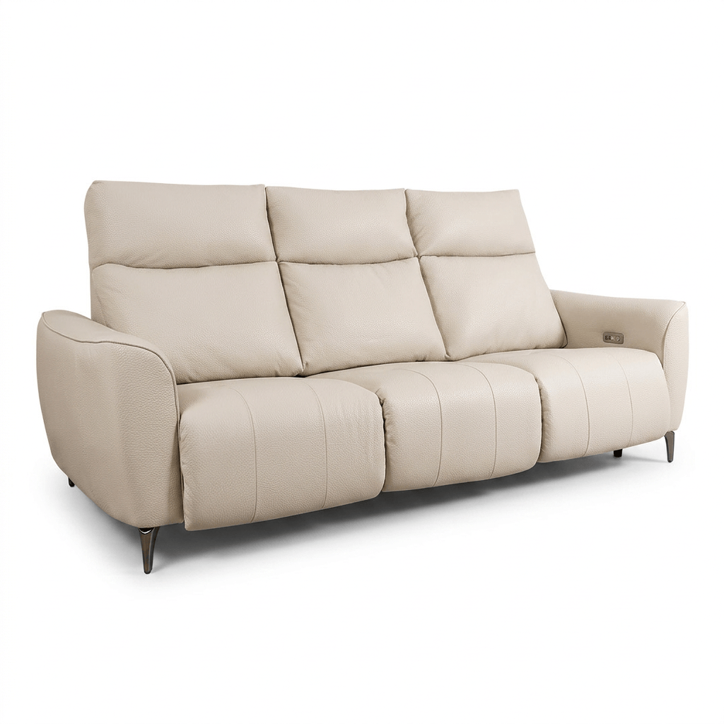 Rome3seatFullGrain-เบจ