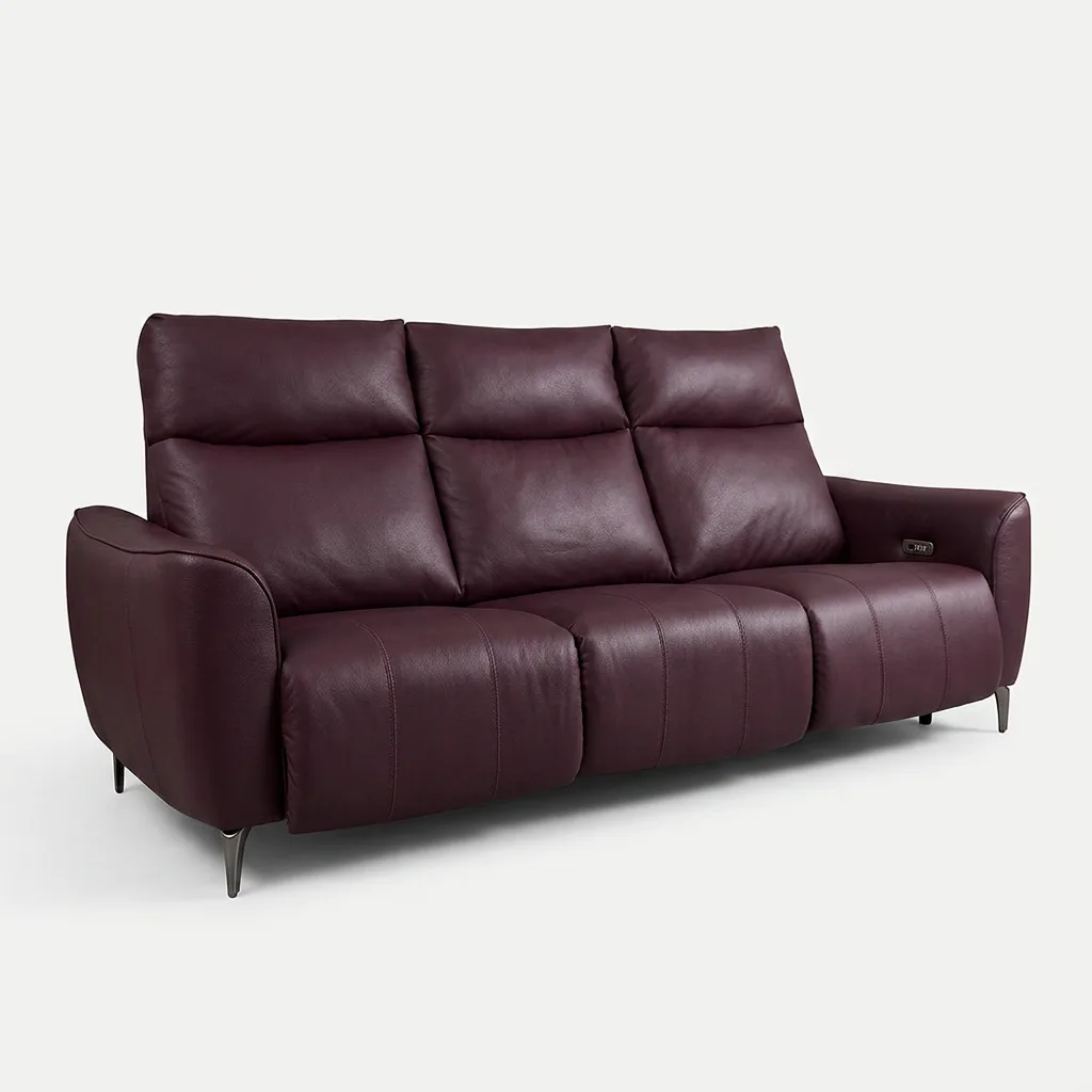Rome3seatFullGrain-แดงเบอร์กันดี