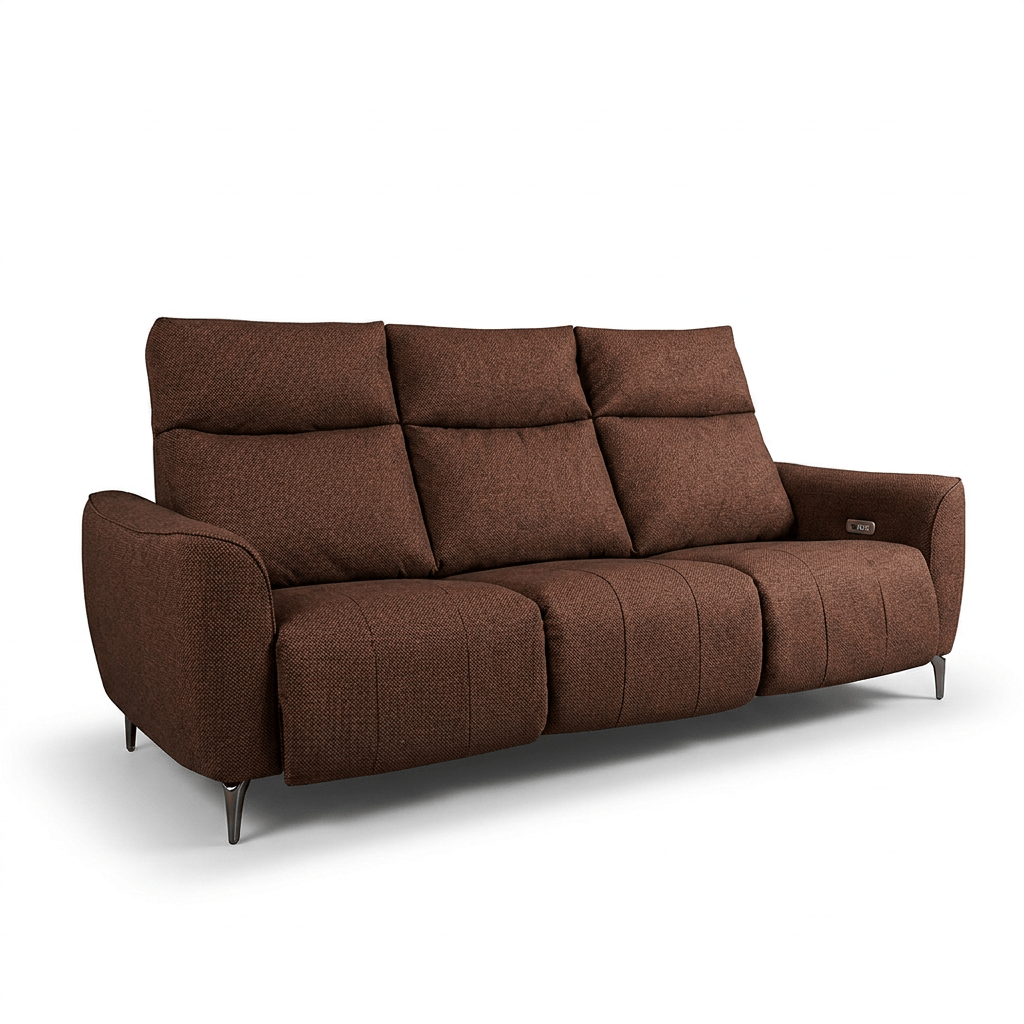 Rome3seatLinen-น้ำตาล