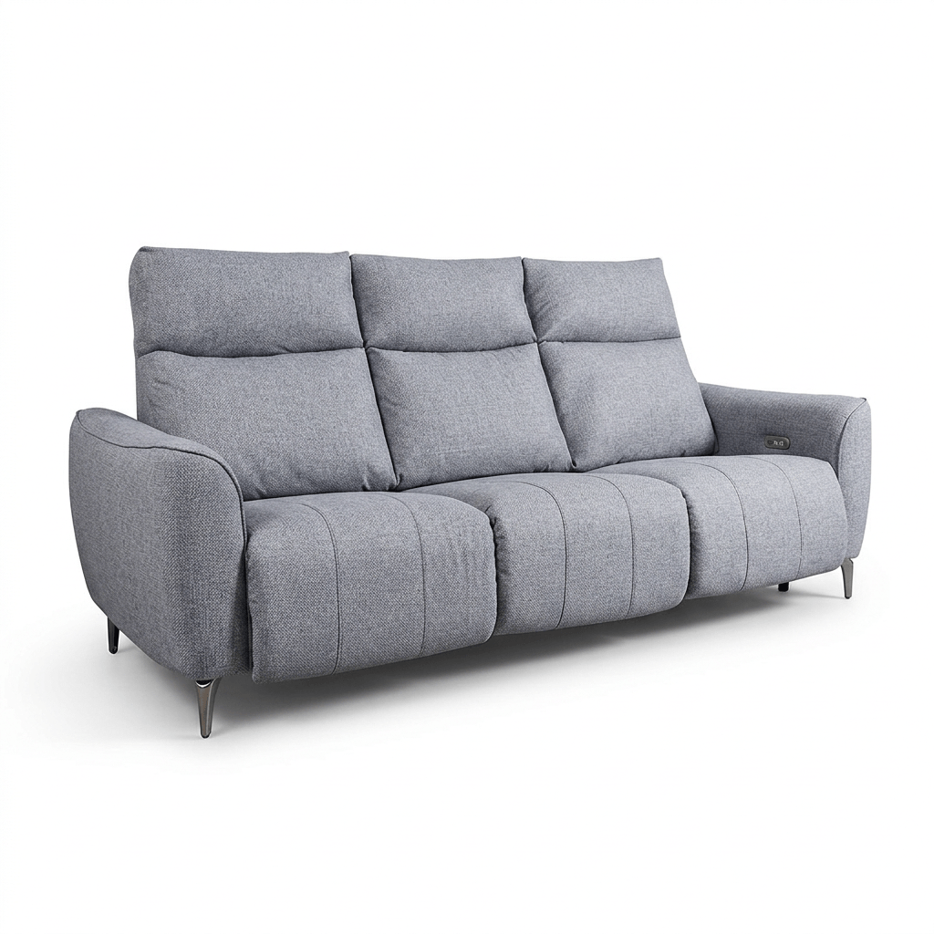 Rome3seatLinen-เทาอ่อน