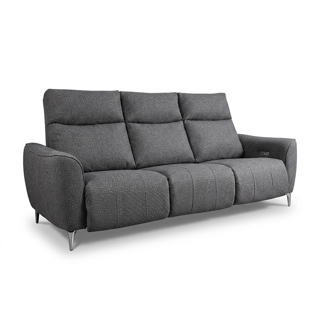Rome3seatLinen-เทาเข้ม