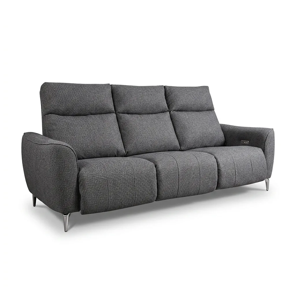 Rome3seatLinen-เทาเข้ม